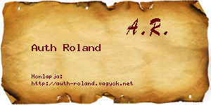 Auth Roland névjegykártya